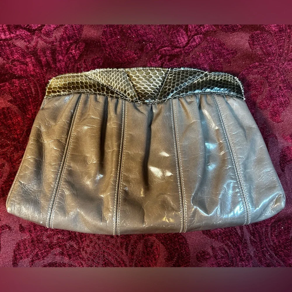 Vintage Varon Snakeskin and Leather Clutch/Crossbody